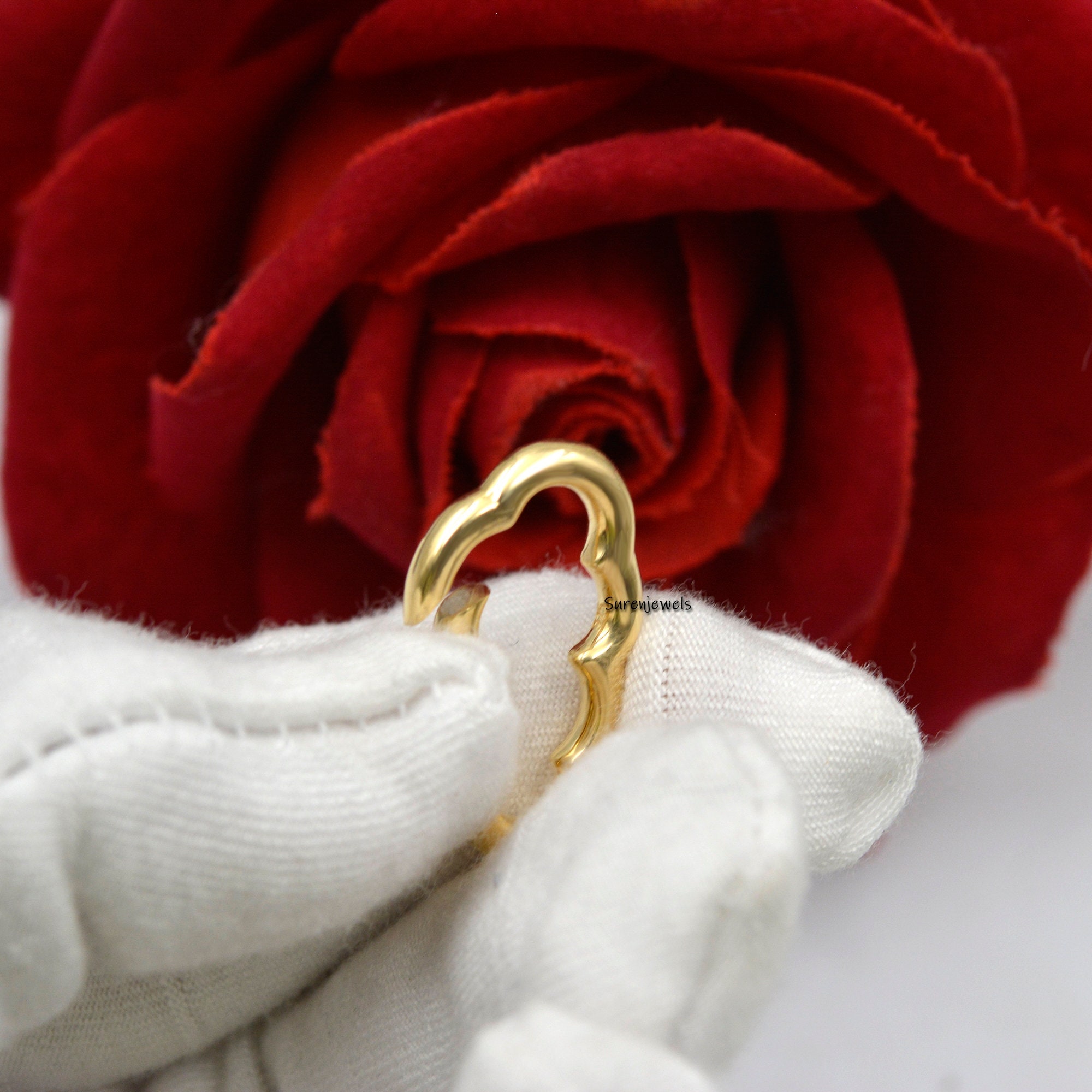 14k Gold Cloud Charm Enhancer: Solid Gold Pendant Holder - View 2 - Suren Jewels | SKU: SJP1148-SLRH