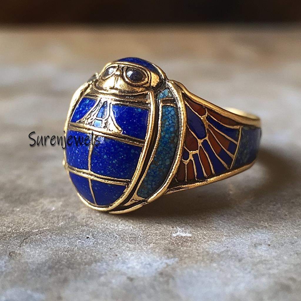 14k Gold Gemstone Scarab Ring jewelry - View 4 - Suren Jewels | SKU: SJR,SJR2788-SLYGLPZTQELMT-US-9,SJR2777-SLYGLPZELMT-US-8