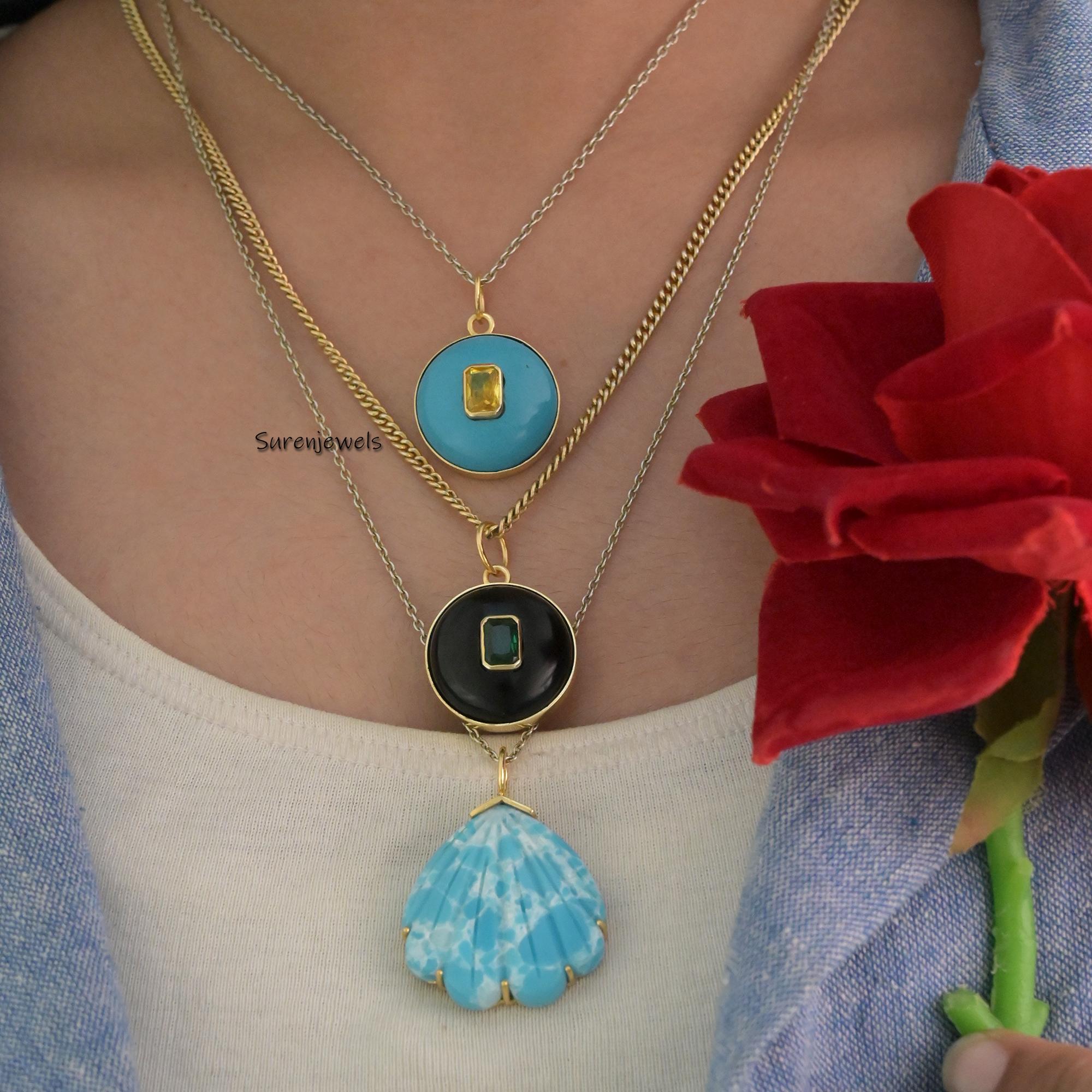 14K Yellow Gold Carved Quartz Ball Pendant - Handmade Designer Gemstone - View 3 - Suren Jewels | SKU: SJP1572-SLYGMSPCZ