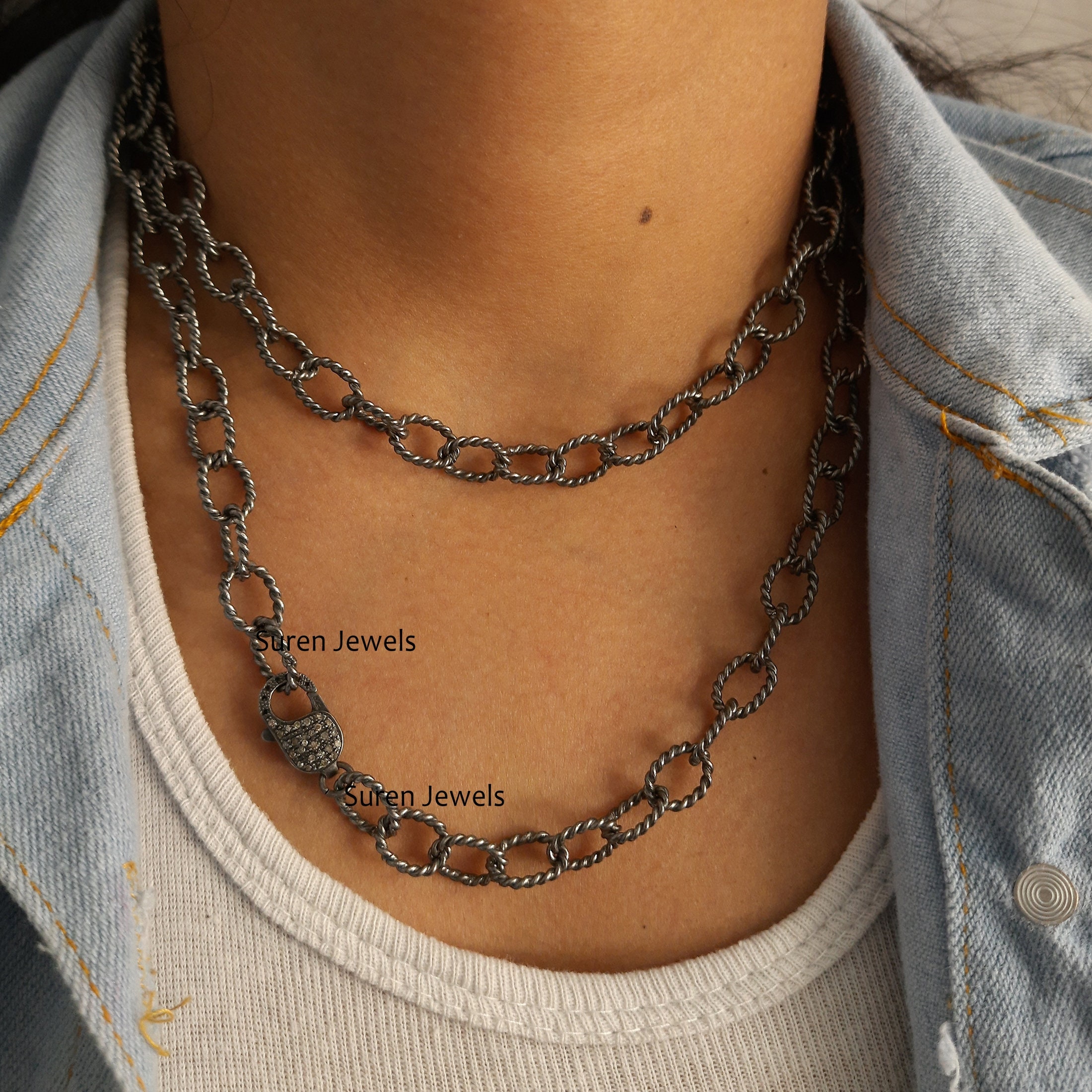 Diamond Lobster Lock Necklace Genuine Pave Diamond Lobster Etsy