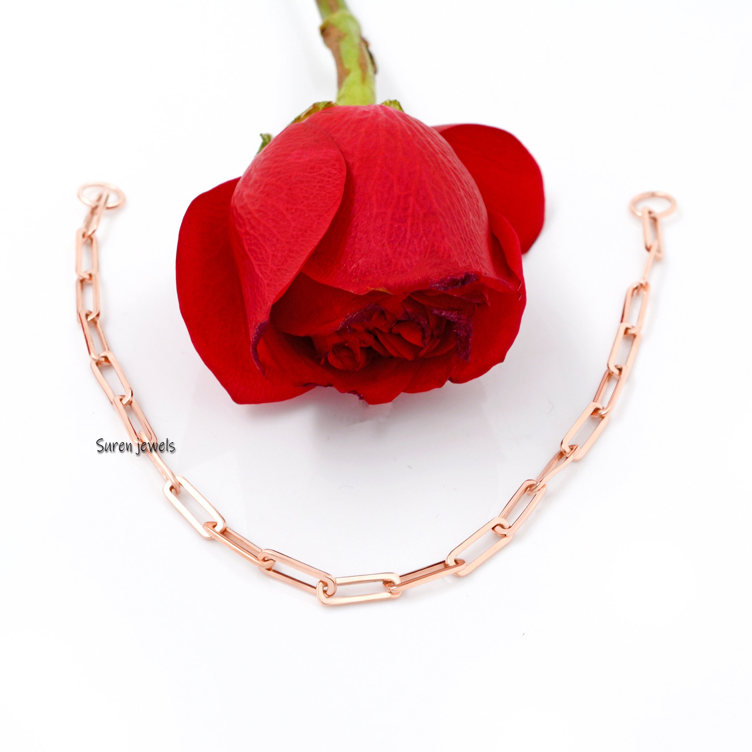Carabiner Paperclip Link Bracelet: Handmade Chain Bracelet - Suren Jewels | SKU: SJA229-SLNS