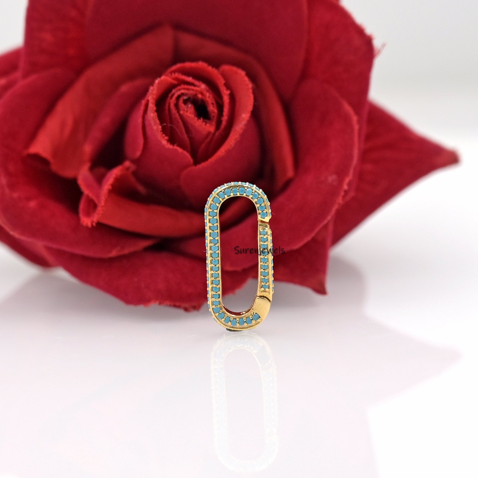 14K Yellow Gold Diamond Enhancer Clasp Lock - View 2 - Suren Jewels | SKU: SJP443-SLYGTQ