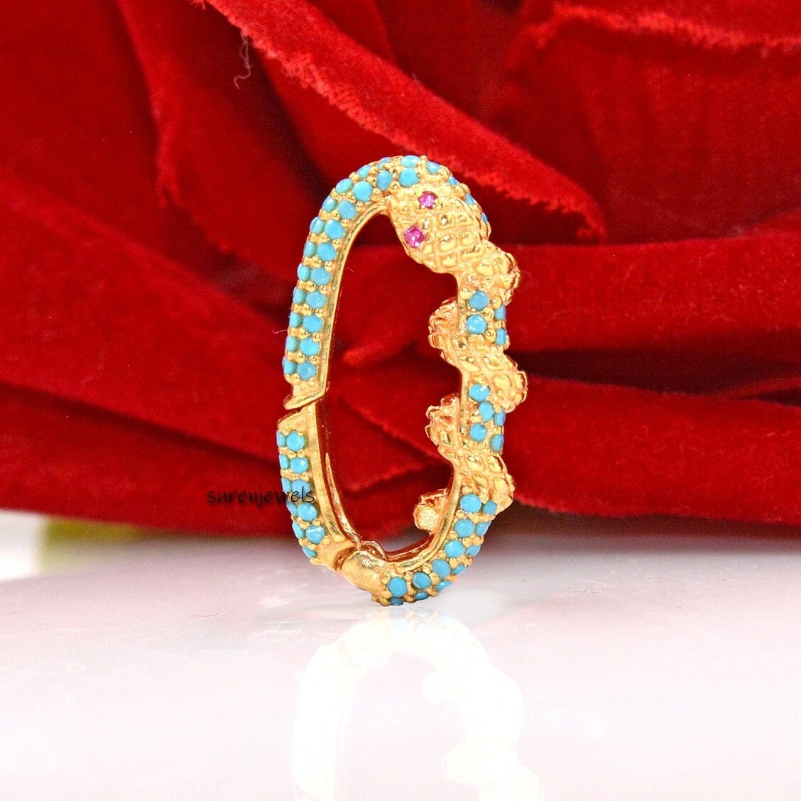 Diamond Snake Charm 14k Gold Enhancer - Suren Jewels | SKU: SJP1136-SLRHYGRU-22M