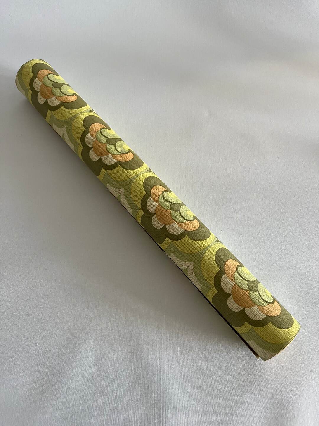 Vintage Retro 1970's Lime Green Flower Abstract Wallpaper Etsy