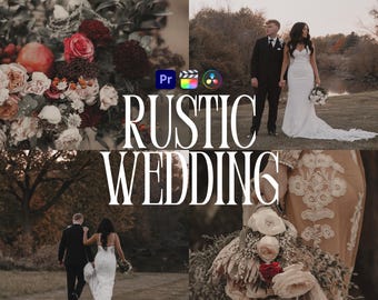 Rustic Wedding LUTs for Adobe Premiere Pro, 10 Video Luts, Soft Moody Brown, Dark Beige, Natural Aesthetic Wedding Video Editing LUTs