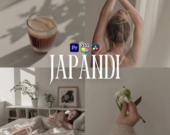 Japandi LUTs for Adobe Premiere Pro, 10 Video Presets, Final Cut Pro, Korean Style Vlog Filter, Soft Moody Creamy Neutral Beige Aesthetic