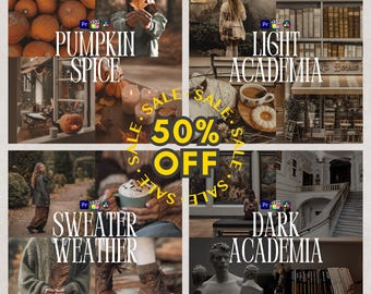 Autumn LUT Bundle for Adobe Premiere Pro, 40 Video Luts, Final Cut Pro, Fall Aesthetic, Creamy Brown, Warm, Dark Academia, Light Academia