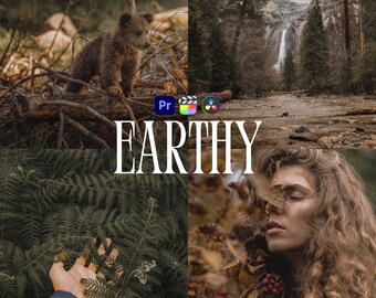 Erdige LUTs für Adobe Premiere Pro, 10 Video Luts, Weiche, stimmungsvolle Neutralgrüne kinoreife Outdoor Vlog-Filter, Youtube Videobearbeitungsvorgaben