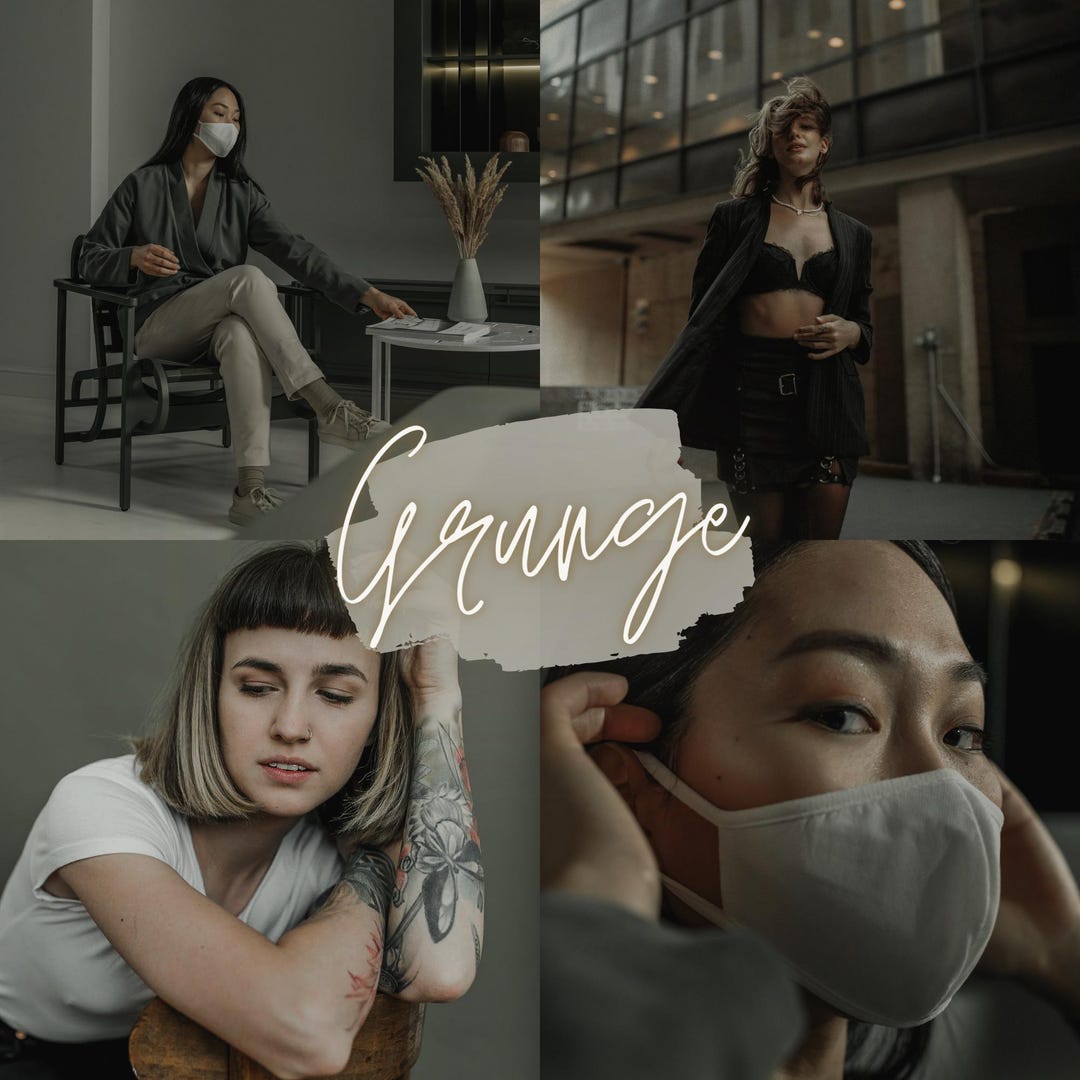 Grunge Lightroom Presets, 3 Mobile Presets, Moody Aesthetic, Dark Khaki ...