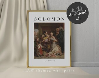 Lawyer Wall Art Print: Classical Courtroom Painting, Printable Law Office Decor