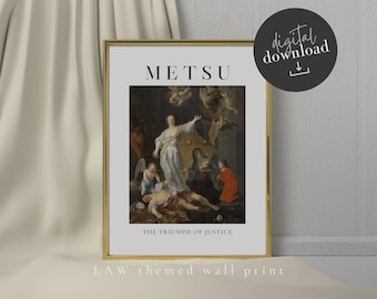 Lawyer Wall Art: Triumph of Justice Painting, Printable Legal Office Decor