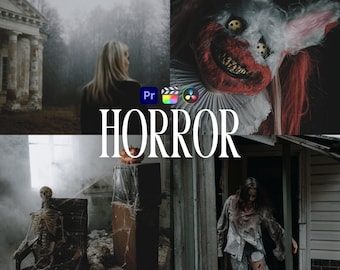 Horror LUTs for Adobe Premiere Pro, 10 Video Luts, Movie Editing, Colour Grading, Halloween, Spooky, Eerie, Scary, Dark Moody Cinematic Lut