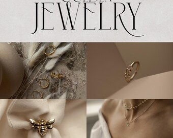 Golden Jewelry Lightroom Presets, 3 Mobile Presets, Moody Beige, Soft Creamy, Neutral Brown Tones, Product Preset Pack, Instagram Filter