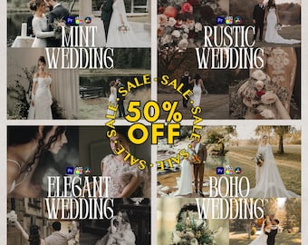 Wedding LUT Bundle for Adobe Premiere Pro, 40 Video Luts, Final Cut Pro, Moody Wedding Videography, Bridal, Outdoor, Video Editing Preset