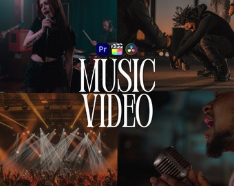 Music Video LUTs for Adobe Premiere Pro, 24 Video Luts, Final Cut Pro, Rock, Concert, Festival, Videographer, Grunge, Dark Moody Video Lut