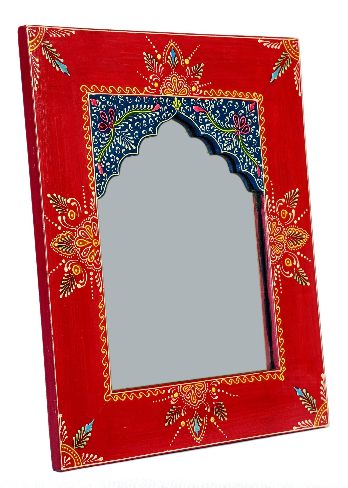 Mirror Hand Painted Mirror Indian Home Decor Mirror Indian Etsy
