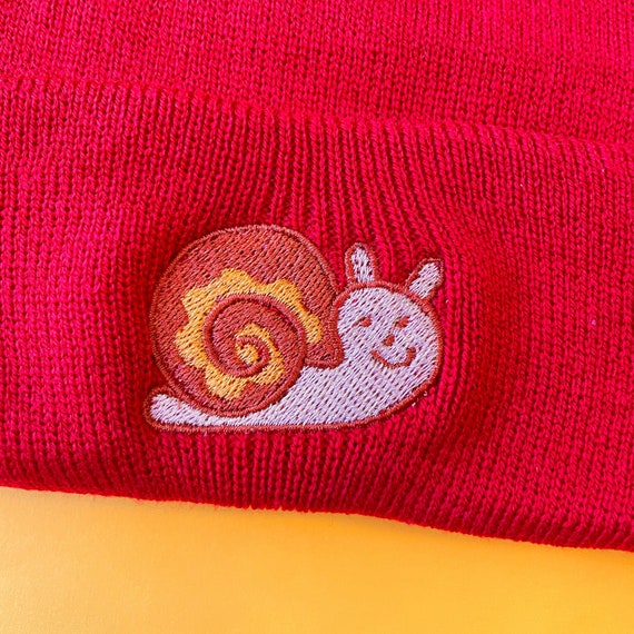 Sneanie (Snail Beanie) Embroidered Hat - Cute Bug Snail Friend