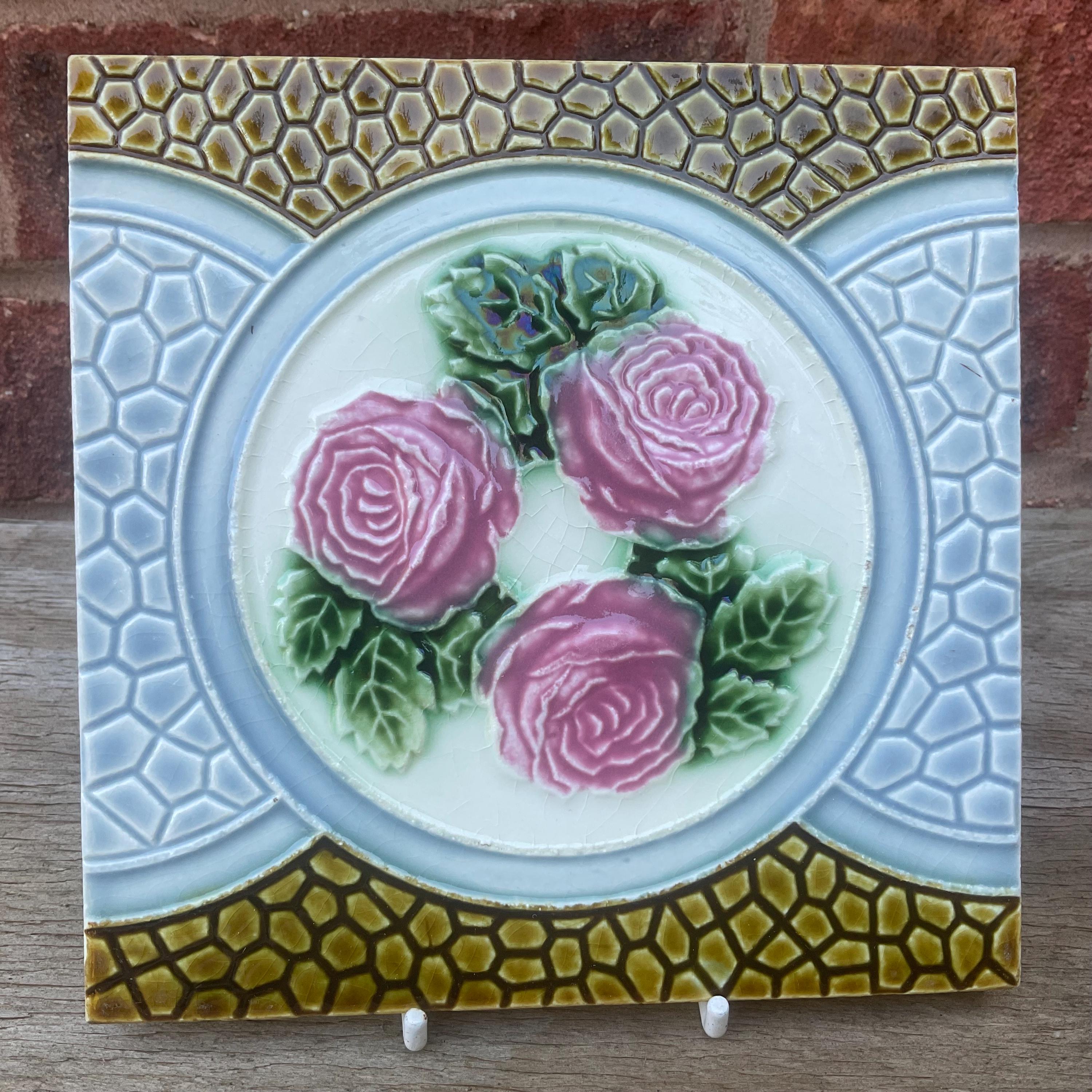アンティークタイル　アールヌーボー　タイル 1900 ～ 1920 年頃のアール ヌーボー タイル。 - Etsy 日本