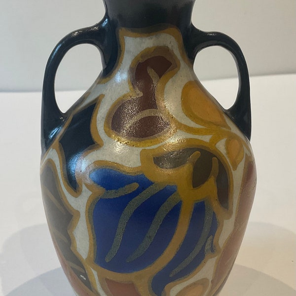 Art Deco Gouda vase - 1920s Arnhem vase, decor Gouda, 6 inches tall