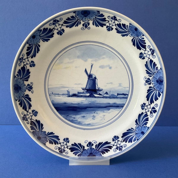 De Porceleyne Fles Delft 1905 wall plate with windmill decor