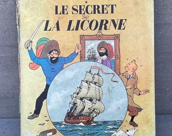 TINTIN - 1947 Secret of the Unicorn ( Secret de la Licorne ), French edition, Casterman book