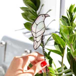 tuteurs pour plantes vitrail corbeau corbeau gothik décoration d&#39;Halloween dans un pot de fleurs accessoires pour plantes art déco de jardin cadeaux pour des amis