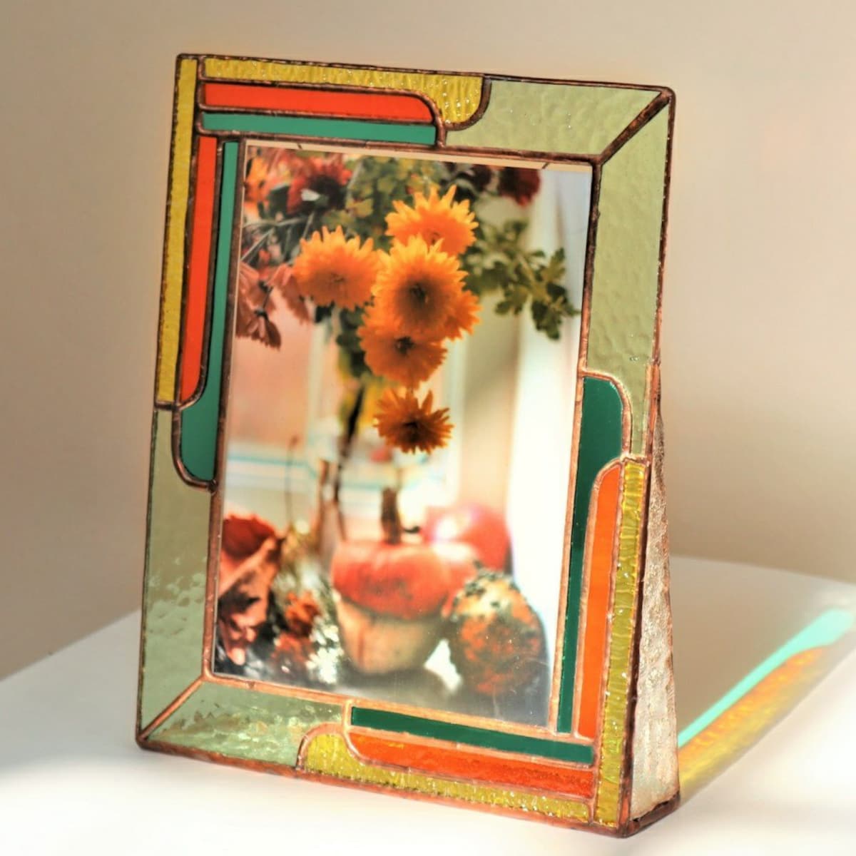 Photo Frame Stained Glass Bright Stylish Rectangular Shape Author's Design Handmade Photo Frame good Mood Home Decor Mothers Day Gift Idea - Etsy