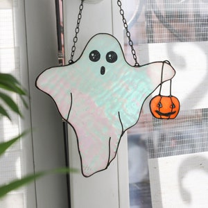 Funny halloween decor Suncatcher ghost Casper the friendly ghost halloween Halloween indoor decor Halloween kitchen art Mystical decor