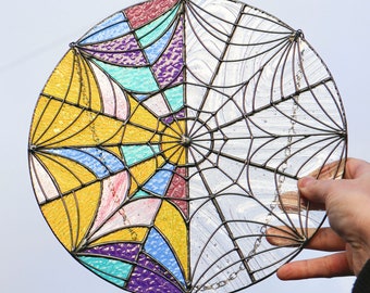 Gothic Dekor hängenden Suncatcher Buntglas Fenster Panel Wand-Kunst-Dekor Handgemachte Geschenke Halloween-Dekor