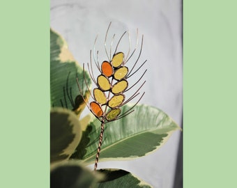 Estaca de planta Decoración de espiguillas para macetas y jarrones de jardín Decoración de vidrieras Decoración del hogar hecha a mano por el autor de Ucrania