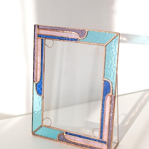 Fotoram i målat glas, 5x7 tavelram, handgjord dekoration, fotogåva, personlig tavelram, handgjord present, julklapp, högtidsgåvor