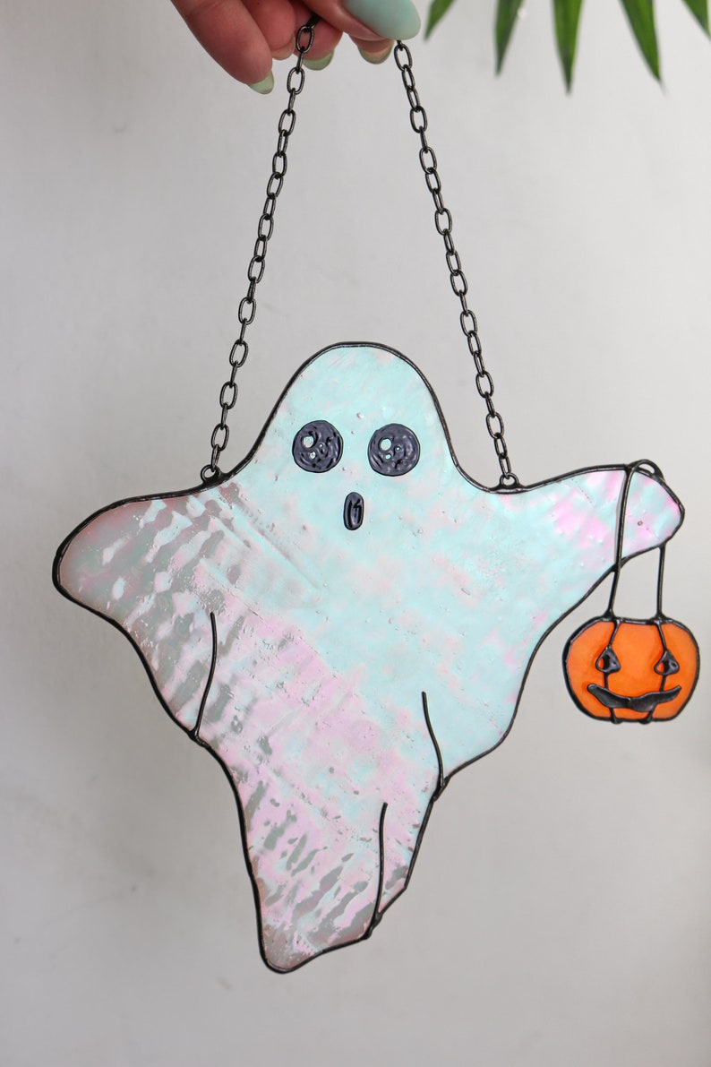 Funny halloween decor Suncatcher ghost Casper the friendly ghost halloween Halloween indoor decor Halloween kitchen art Mystical decor image 7