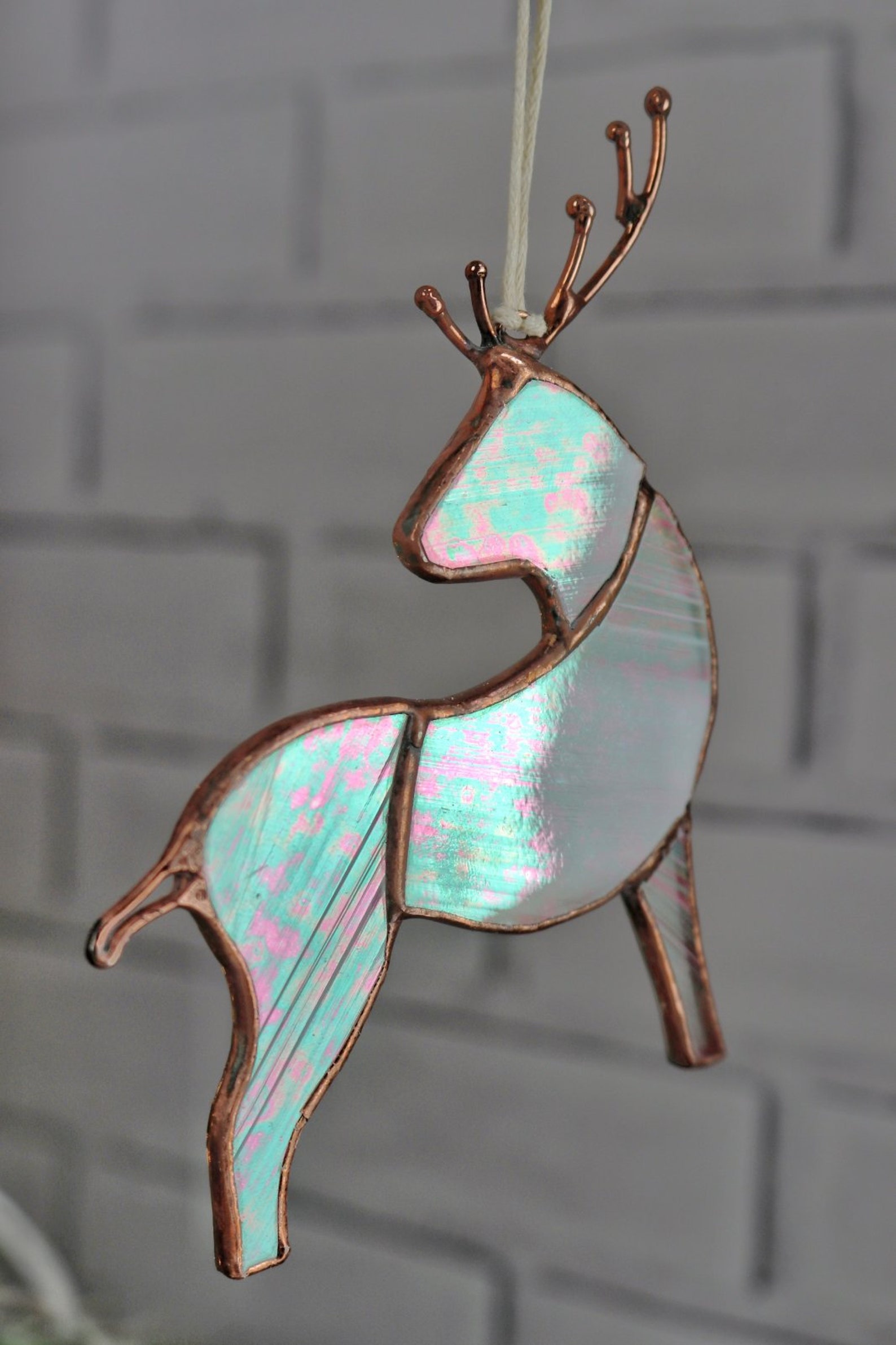 Stained glass deer Iridized glass Suncatchers home decor and Etsy