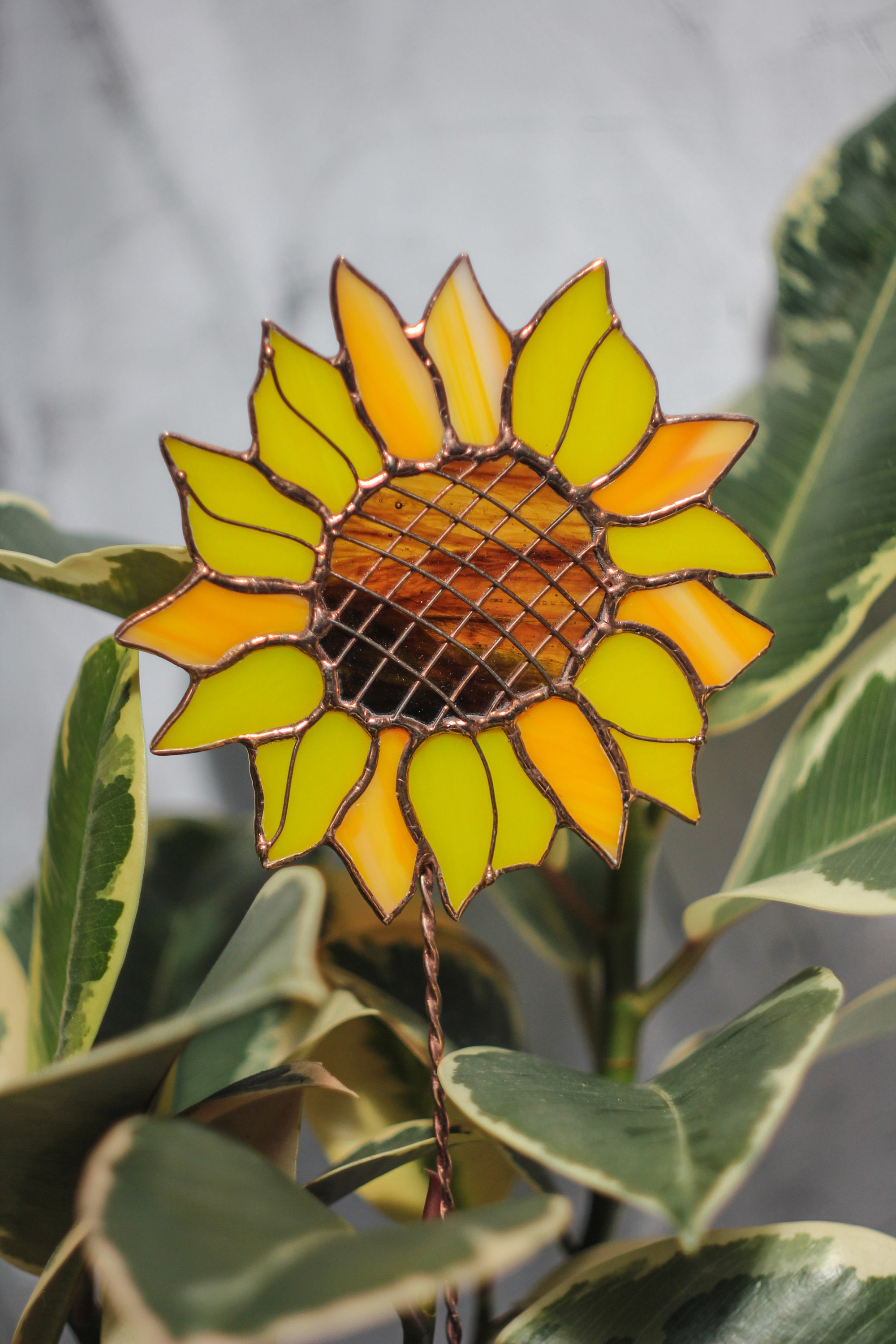 Stained Glass Sunflower Decor for Color and in a Vase Home - Etsy