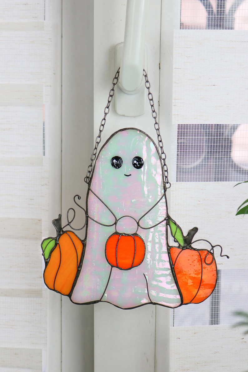 Funny halloween decor Suncatcher ghost Casper the friendly ghost halloween Halloween indoor decor Halloween kitchen art Mystical decor image 10