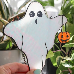 Funny halloween decor Suncatcher ghost Casper the friendly ghost halloween Halloween indoor decor Halloween kitchen art Mystical decor image 6