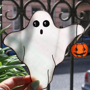 Funny halloween decor Suncatcher ghost Casper the friendly ghost halloween Halloween indoor decor Halloween kitchen art Mystical decor image 8