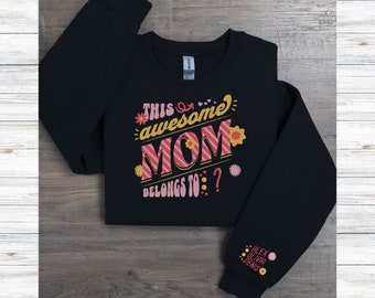 Impresionante jersey personalizado para mamá o sudadera para mamá para el primer día de la madre o regalo de cumpleaños; Jersey personalizado o regalo personalizado para nueva mamá.