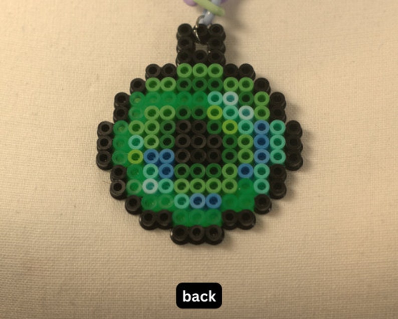 Minecraft Ender Pearl Perler Bead Necklace Pixel Art Kandi Etsy