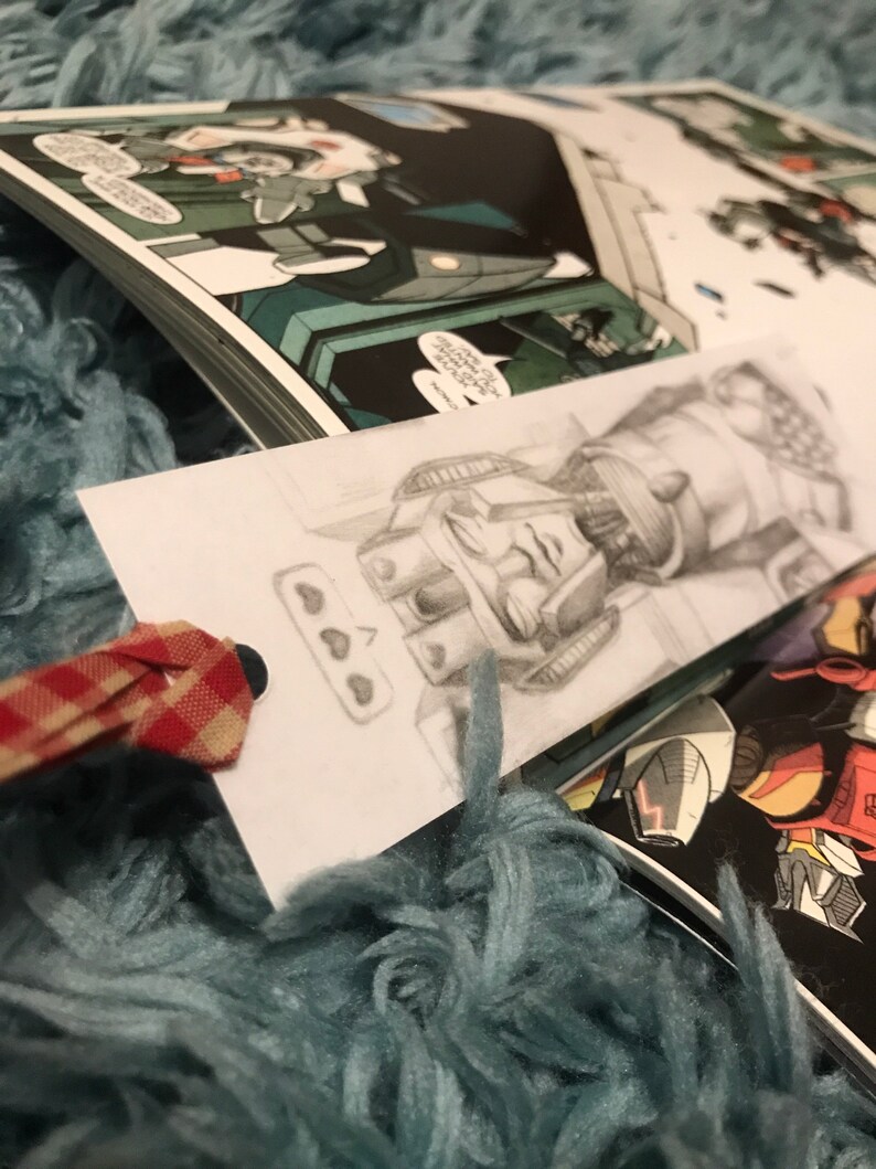 Handmade Print Starscream Transformers Bookmark With Ribbon | Etsy