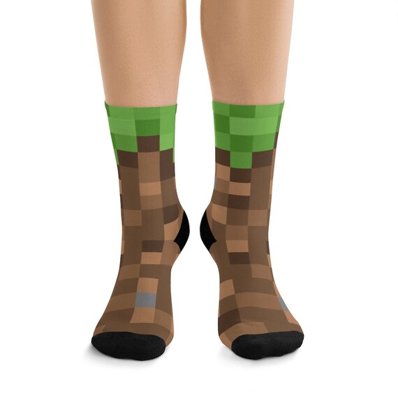 Minecraft Pixelated Socks/ Minecraft Pixel Socks/ Minecraft Etsy