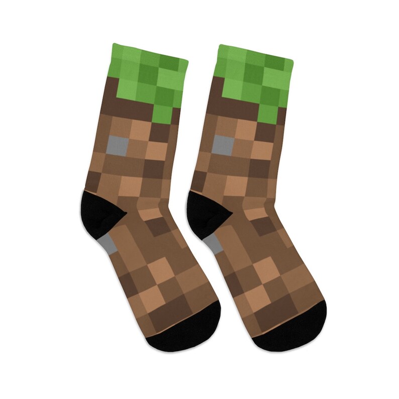 Minecraft Pixelated Socks/ Minecraft Pixel Socks/ Minecraft Etsy
