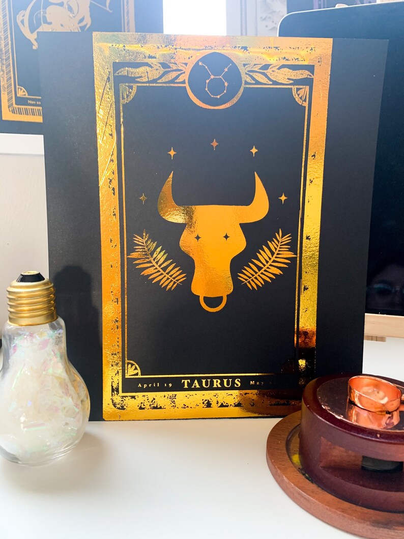 Astrology Foil Print Astrology & Zodiac Sign Wall Decor Etsy