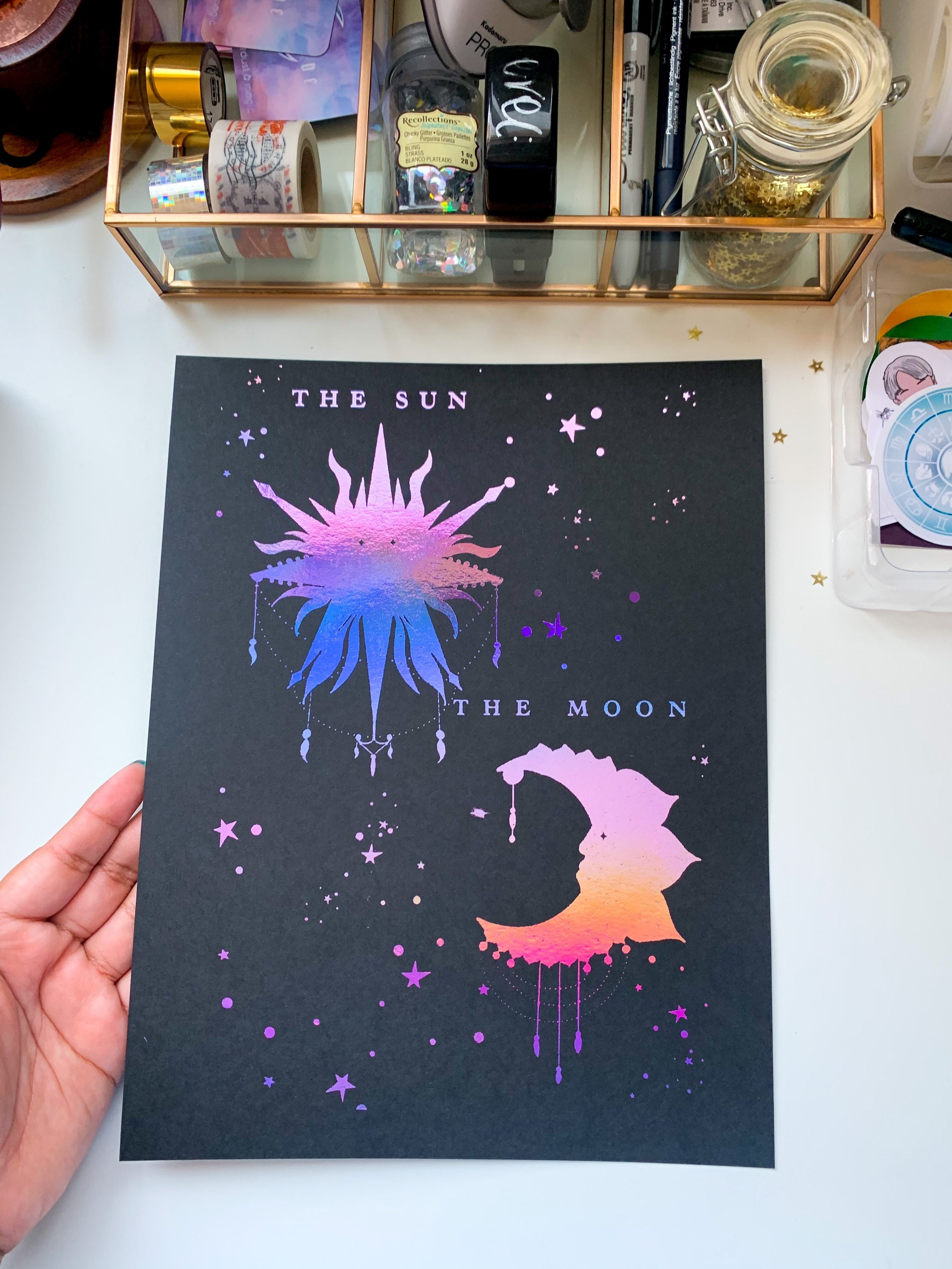 Sun And Moon Foil Print Wall Decor Space Aesthetic Sun Moon Etsy Sun And Moon Foil Print Wall Decor Space Aesthetic Sun Moon Etsy