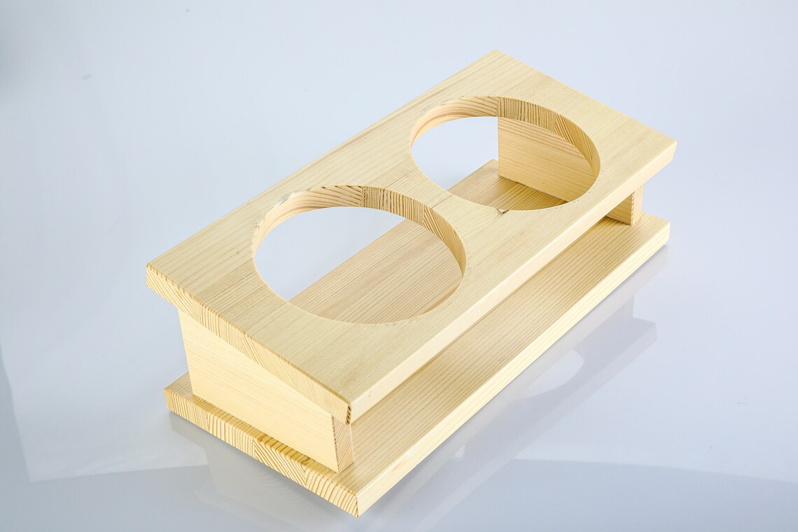 Handcrafted Wooden Elevated Cat Bowl Stand Etsy