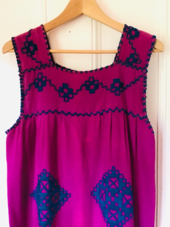 Beautiful vintage Oaxacan hand-embroidered cotton… - image 2