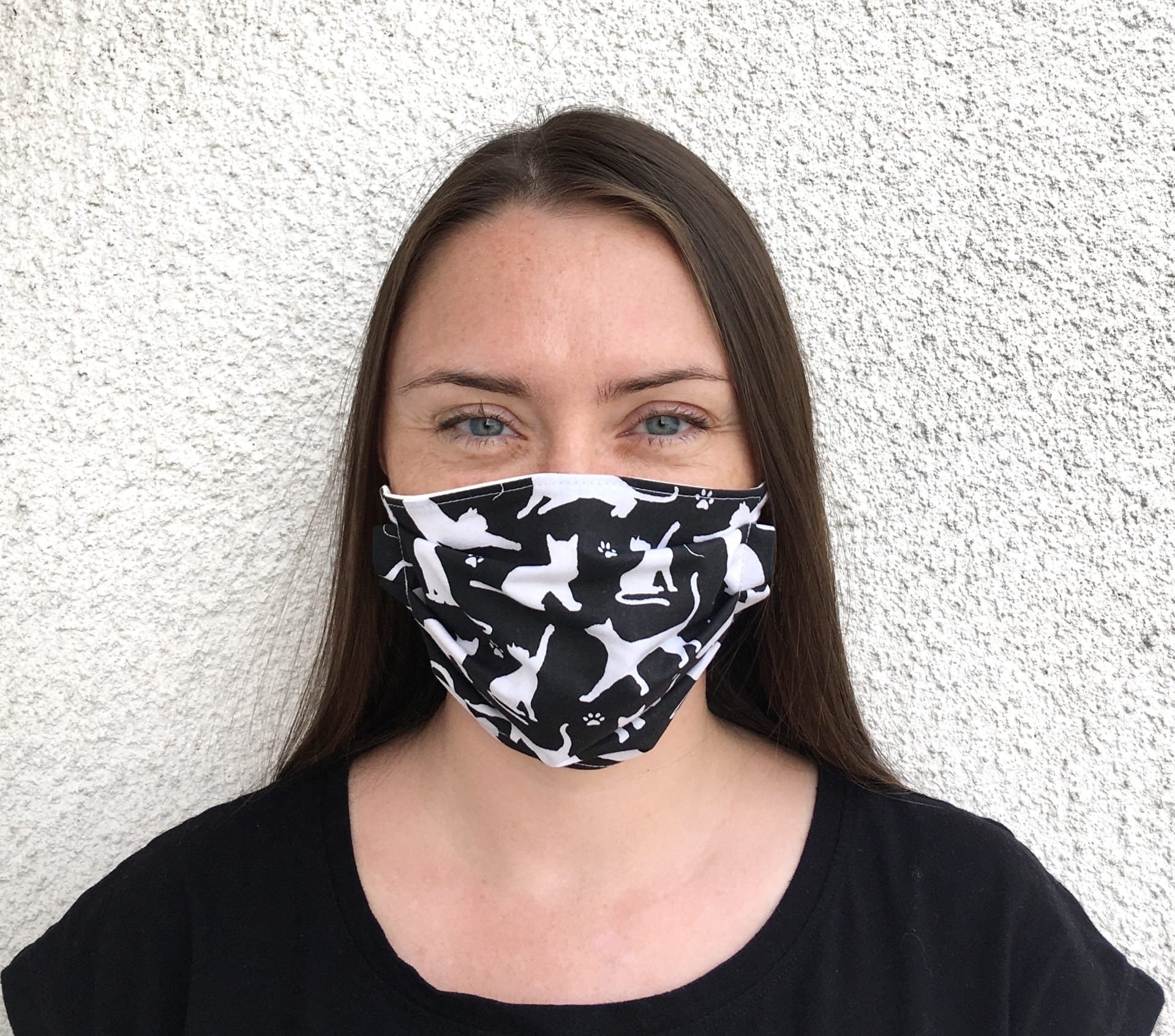 Cat face mask Allergy mask Black cat mask Organic face Etsy