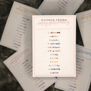 Pink Emoji Pictionary Baby Shower Game