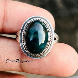 Bloodstone Silver Ring, Handmade Ring, 925 Sterling Ring, Bloodstone Gemstone Ring, Every day Ring, Gift For her, Anniversary Women Gift,