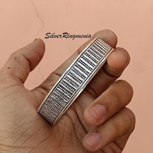 925 Sterling Silber handgemachte oxidierte Armreif für Männer und Frauen | Traditionelles Vintage Design Manschette Armband | SilberRingmenia Schmuck |